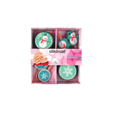 Pirottini per muffin tema inverno nella loro confezione